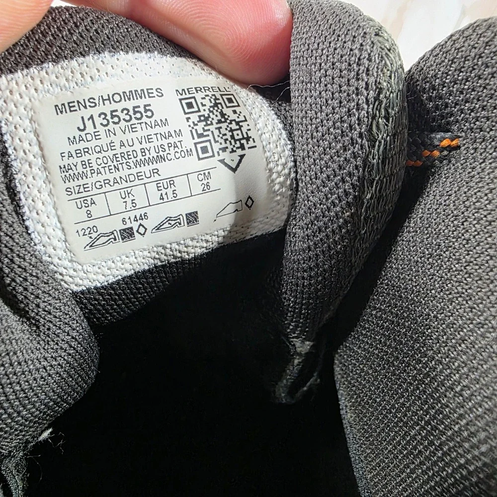 Merrell wildwood Mid Waterproof Hiking Boots Beluga Orange Mens 8